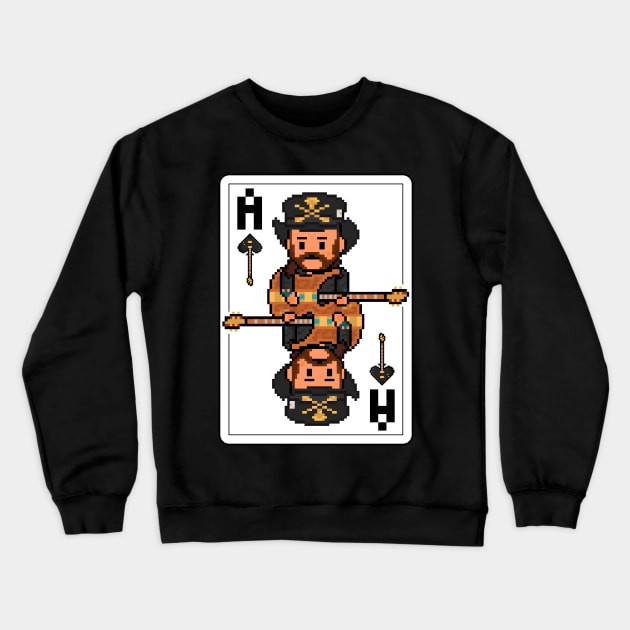 Pixelrockstars Ace of Spades Playing Card Crewneck Sweatshirt by gkillerb